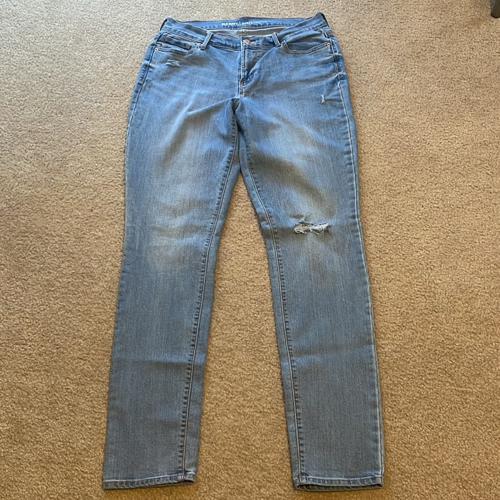 Old Navy Lt. Wash Distressed Skinny Jeans 10 Long